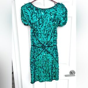 French Connection Sparkling Green Knit Mini Dress